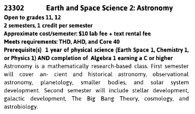 astronomy description 